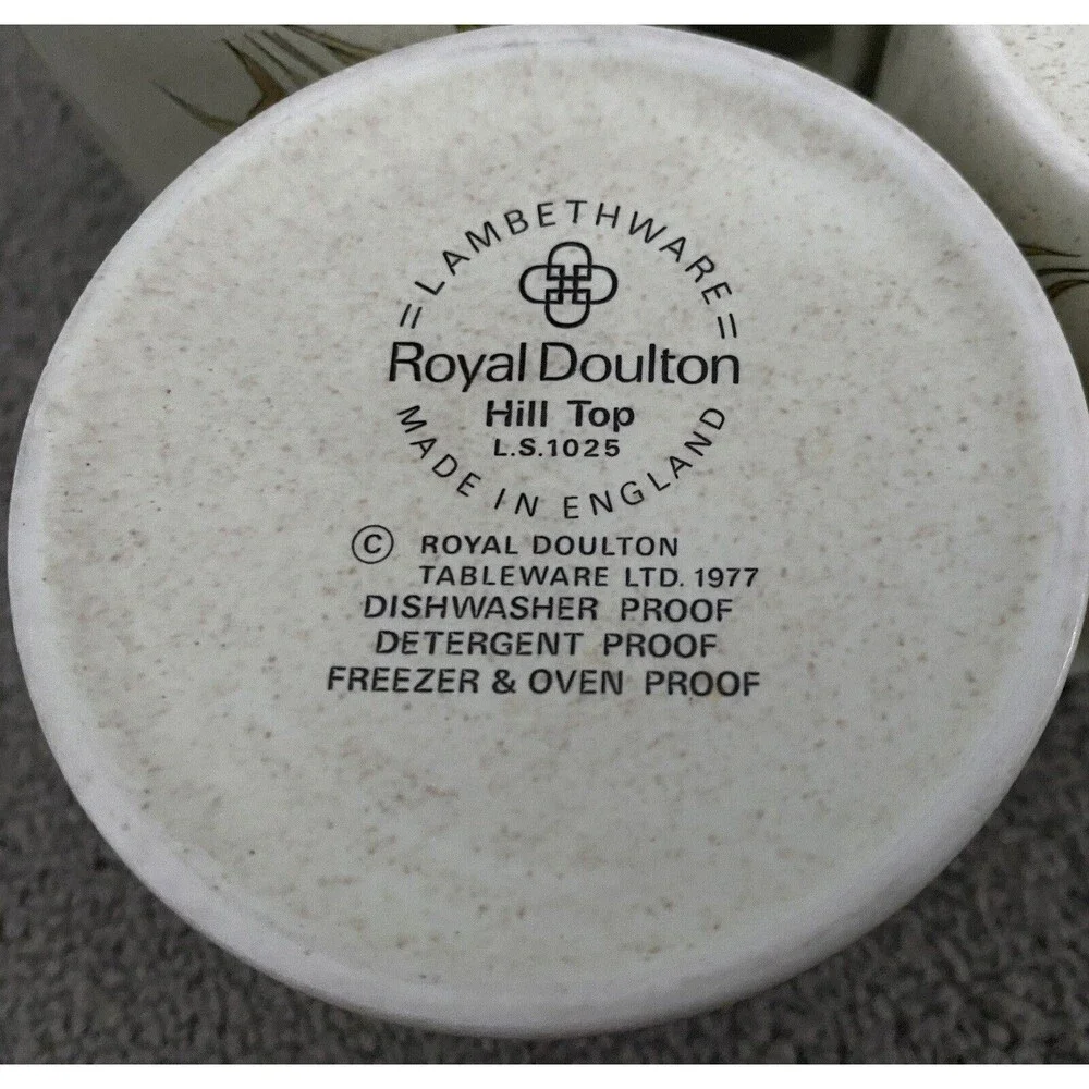 1970's Vtg Royal Doulton Hill Top Coffee Tea Mug Cup Lambetware England Set of 5 - Picture 7 of 7